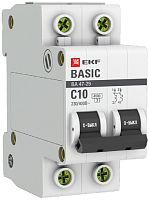 Выключатель автоматический EKF Basic ВА47-29 2п 10А C 4.5кА картинка
